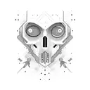 humanoid floating through space tattoo design idea