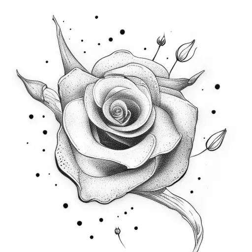 lilly of the valley hugging a rose tattoo design idea