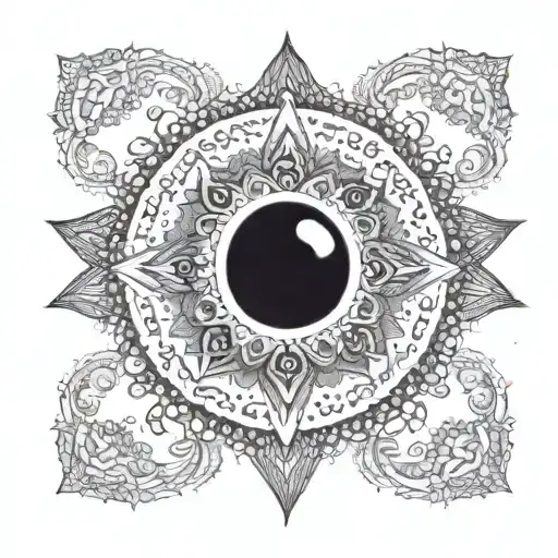 evil eye mandala tattoo design idea