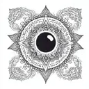 evil eye mandala tattoo design idea