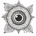 evil eye mandala tattoo design idea