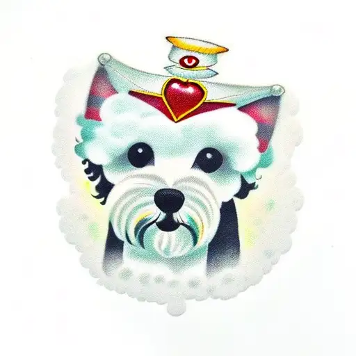 Bichon Dog friend love tattoo design idea