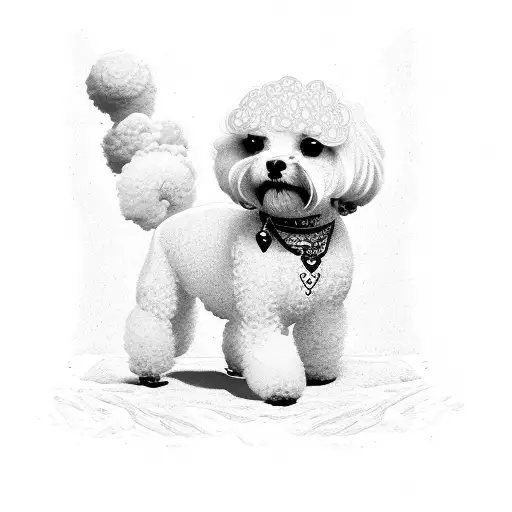 Bichon Dog friend love tattoo design idea