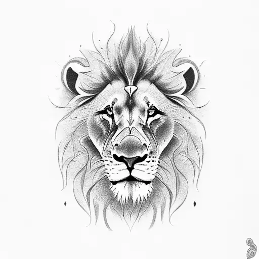 Lion with kingfisher tattoo design idea
