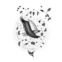 A coffee cup with song birds flying out of it tattoo design idea