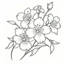 carnation, snowdrop, violets, and primrose flower intertwined tattoo design idea