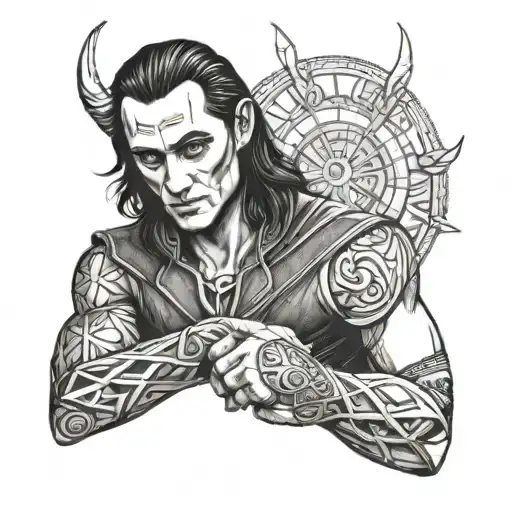 Loki holding the timelines  tattoo design idea