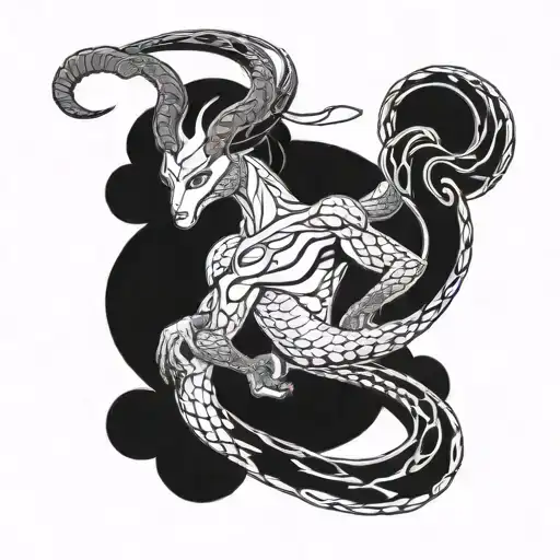 Loki riding a cosmic serpent through different timelines tattoo design idea
