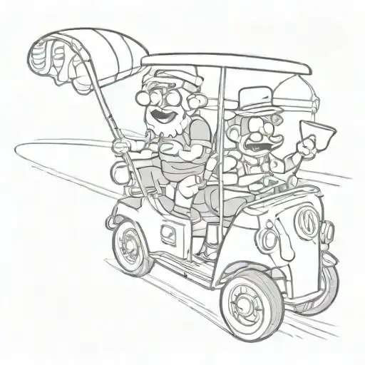 bill key Gravity falls, and adventure time snail on the golf cart from a show more tattoo design idea