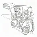 bill key Gravity falls, and adventure time snail on the golf cart from a show more tattoo design idea