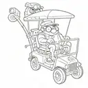 bill key Gravity falls, and adventure time snail on the golf cart from a show more tattoo design idea