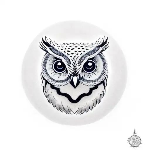 Yin and Yang tree owl tattoo design idea