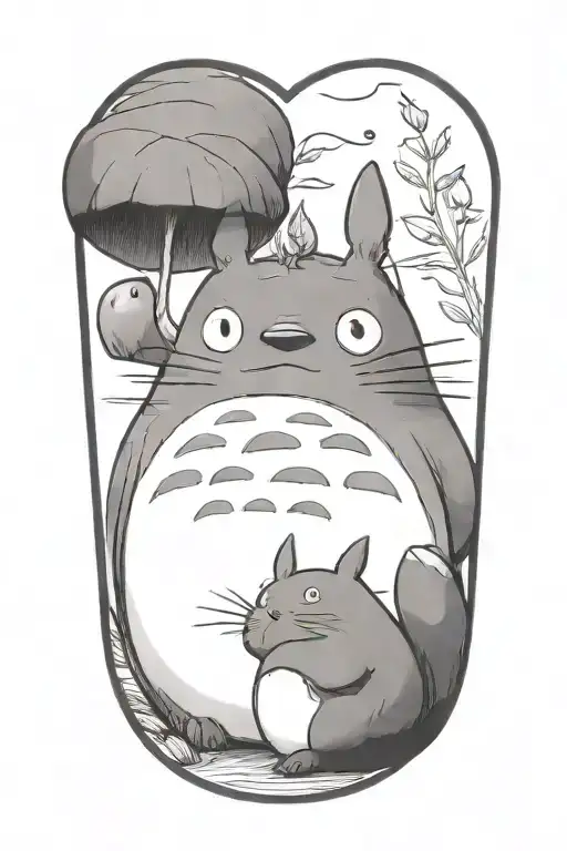 cute Totoro tattoo design idea