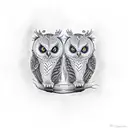 Yin and Yang tree owl tattoo design idea