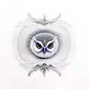 Yin and Yang tree owl tattoo design idea