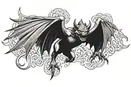 gothic gargoyle with wings spread wide tattoo design idea