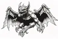 gothic gargoyle with wings spread wide tattoo design idea