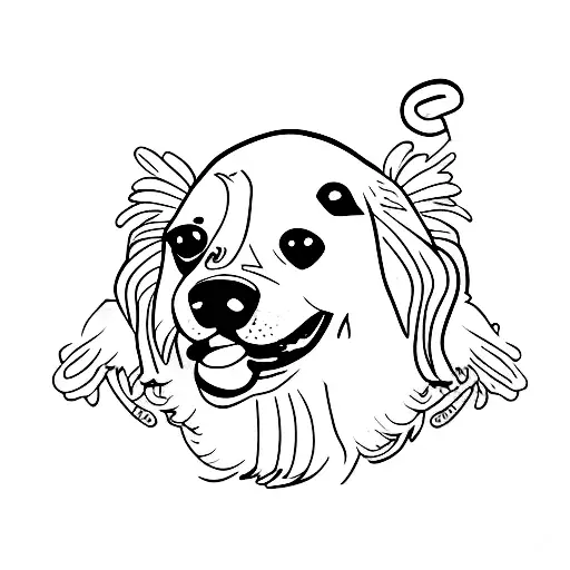 dog doing a bench press tattoo design idea