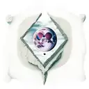 A broken heart mended with the number 9, surrounded by moon phases tattoo design idea