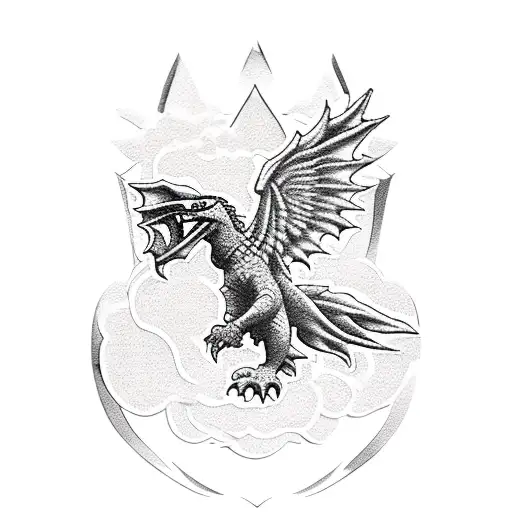 roses, peach, palm trees, fleur de lis, Godzilla, cross, eagle tattoo design idea