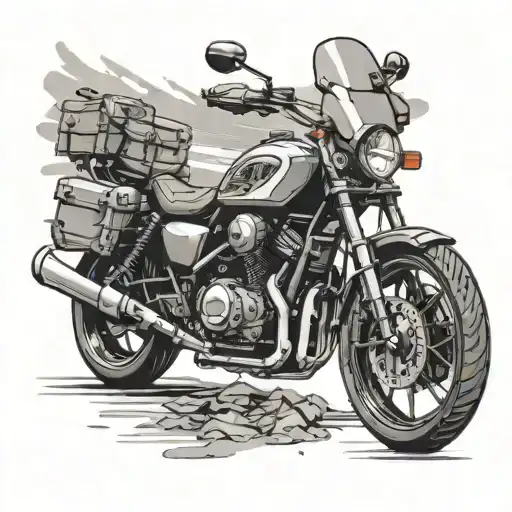 990 adventure motorcycle tattoo design idea