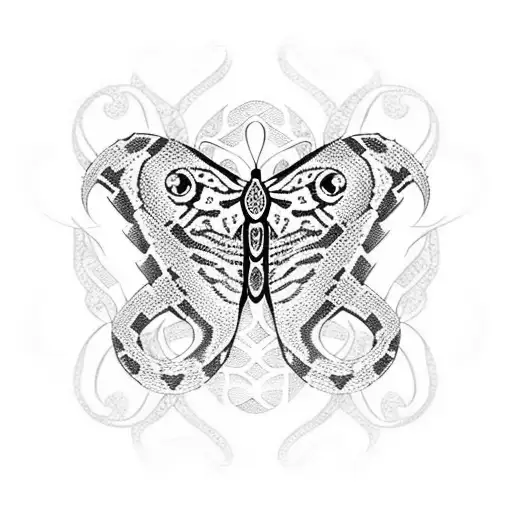 snakes in shape of butterfly  tattoo design idea