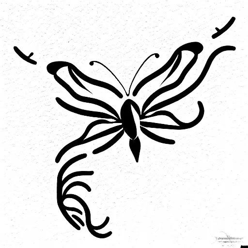  butterfly snake  tattoo design idea