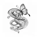 butterfly snake tattoo design idea