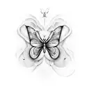 butterfly snake tattoo design idea