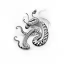 butterfly snake tattoo design idea
