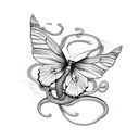 butterfly snake tattoo design idea
