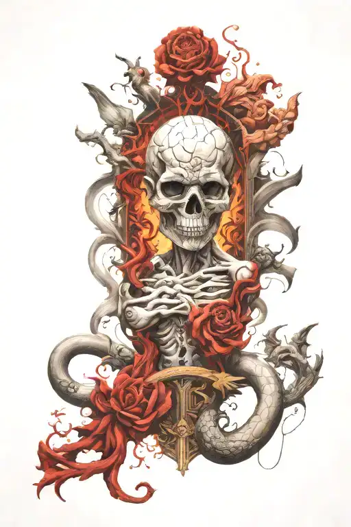 eros as the main object of greed; fear, lack, impulsive desires needs, devastation. dictatorship of the mind over the🧠 tattoo design idea
