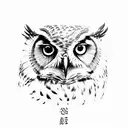 owl with script "08-24-1972" tattoo design idea
