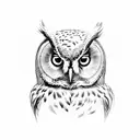 owl with script "08-24-1972" tattoo design idea
