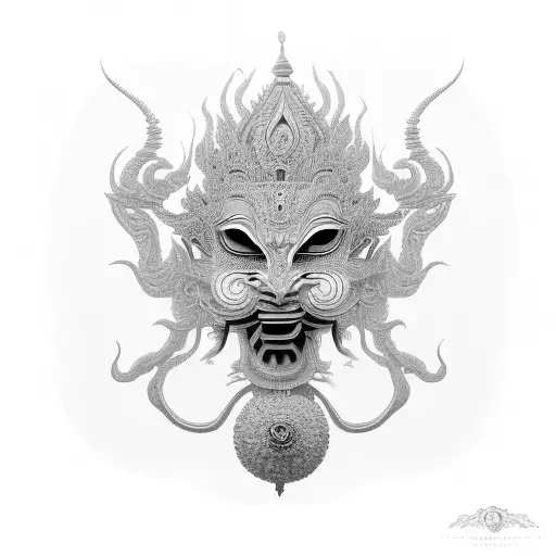 Phra rahu eating the sun tattoo design idea