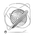 A cricket bat and ball intertwined with a winding bike chain, symbolizing the client's love for both sports tattoo design idea