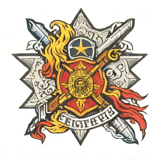 Christian firefighter  tattoo design idea