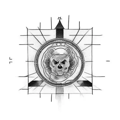 Craft a tattoo that represents the idea of making allowances for each other's faults because of love, using a cross and an imperfect circle tattoo design idea