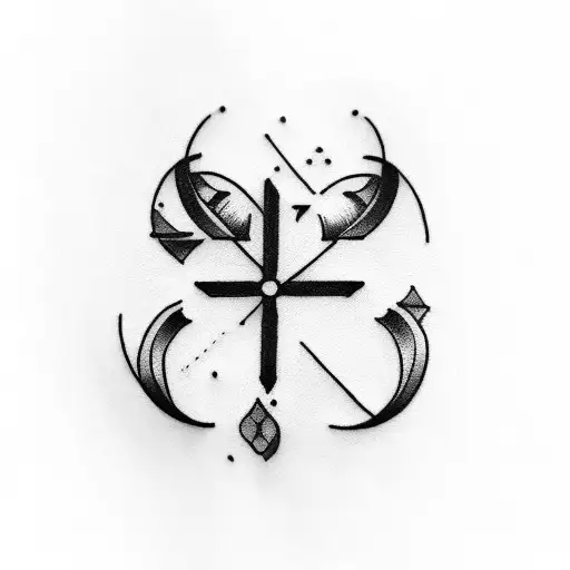 Design a tattoo symbolizing the importance of being patient with each other, incorporating a cross and an imperfect circle tattoo design idea
