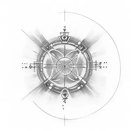 An imperfect circle forming a cross symbolizing patience and love tattoo design idea