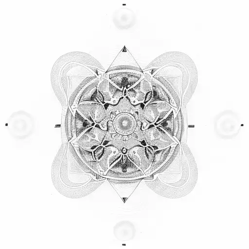 An imperfect circle made of intricate patterns and symbols, representing the journey of always striving for improvement tattoo design idea