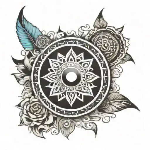 indian chakra symbols tattoo design idea