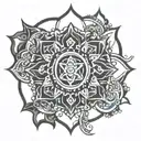 indian chakra symbols tattoo design idea