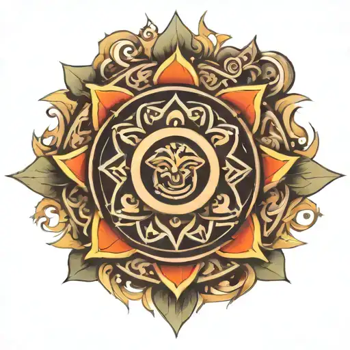 kaala chakra symbols tattoo design idea