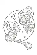 Aries and Virgo in love tattoo design idea