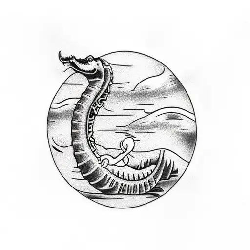 loch ness monster tattoo design idea