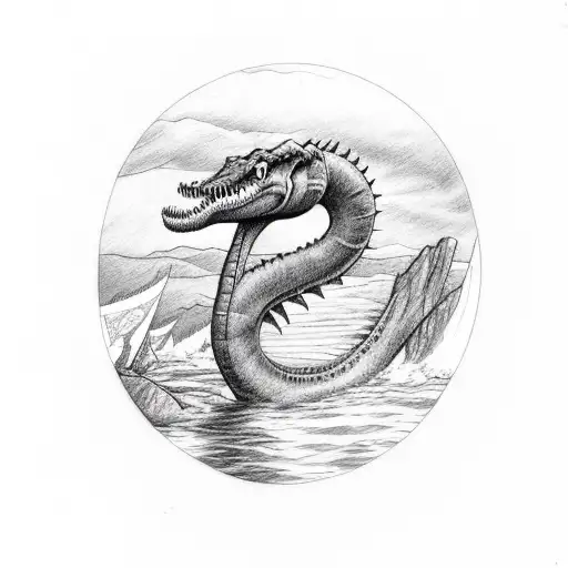 loch ness monster tattoo design idea