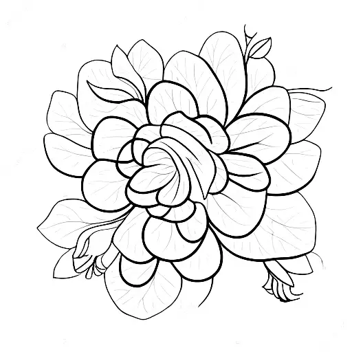 Botanical illustrations (flowers, leaves) tattoo design idea