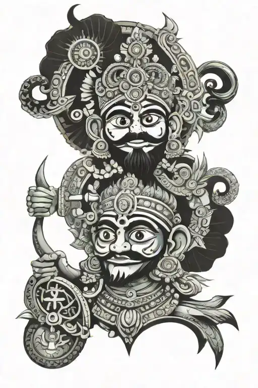 puri jagannath and Murugan vel trident tatto tattoo design idea