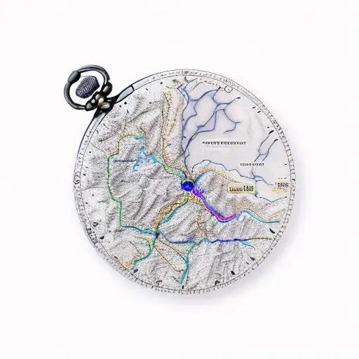 grand Tetons, pocket watch, Grand Canyon topographic map tattoo design idea